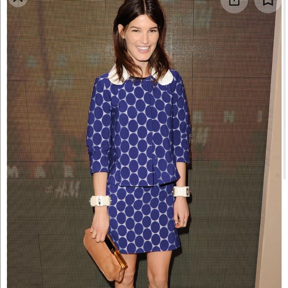 Marni for H&M Blue Polka Dot Suit Jacket & Skirt